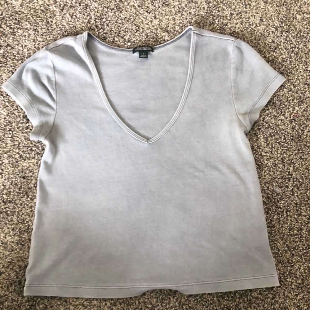 Gray- lavender top V neck